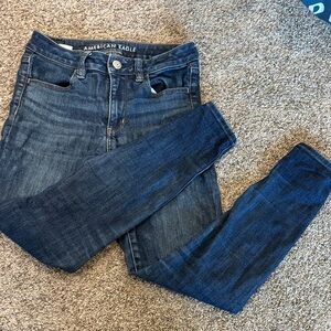 American Eagle Outfitters Women's Dark Blue Skinny Jeans